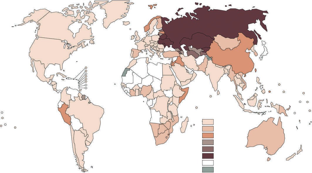 Percentage of new cases of multidrug-resistant/rifampin-resistant Global Drug Resistance Surveillance...