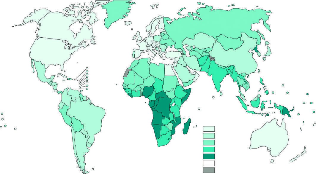 Estimated tuberculosis (TB) mortality rates in HIV-negative persons in Tuberculosis...