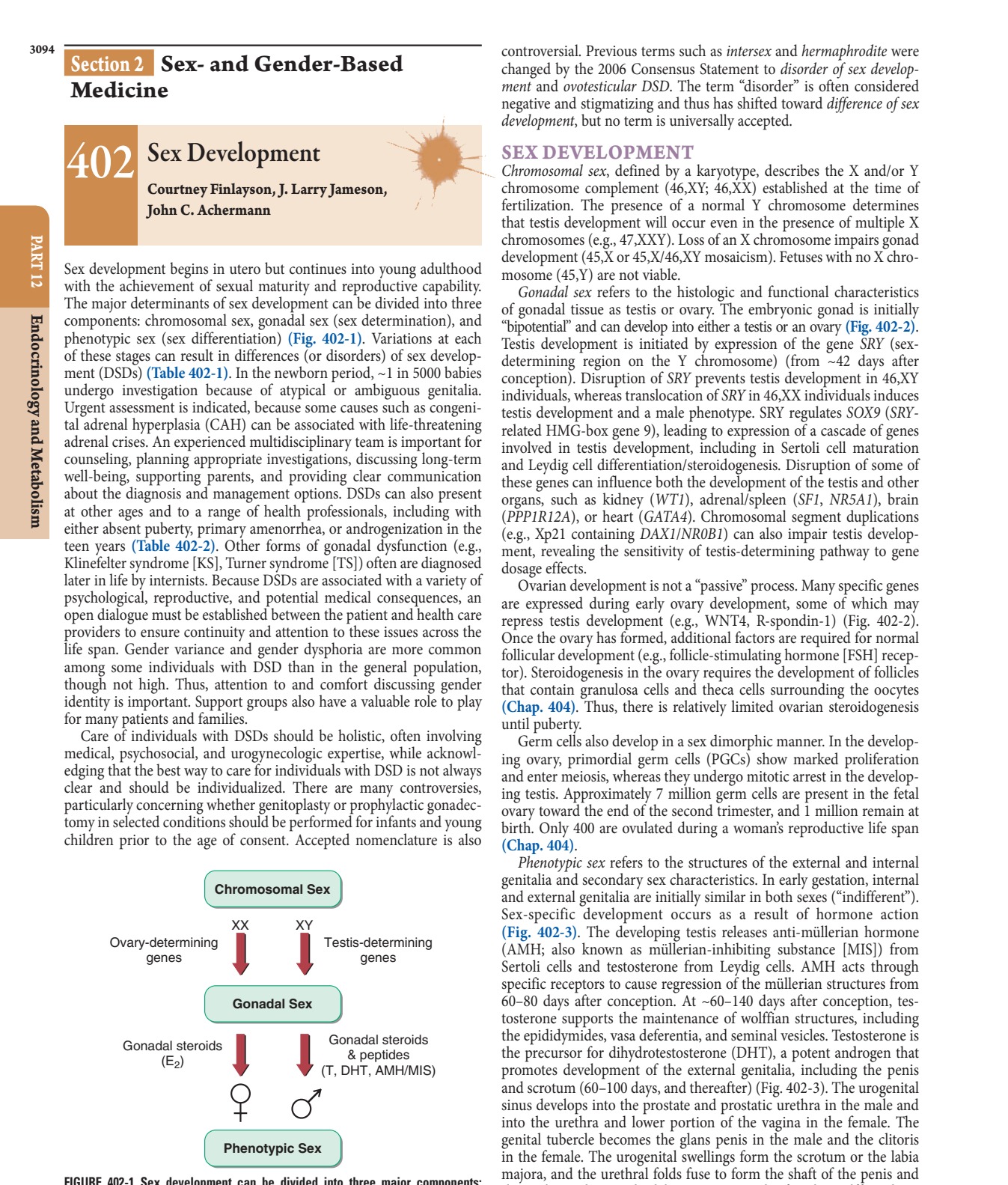 Sex development can be divided into three major components: chromosomal...